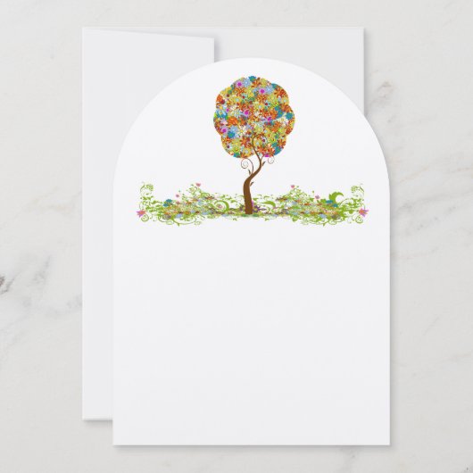 Bosbouwpatchwork Floral Fairy Tale Tree Kaart (Achterkant)