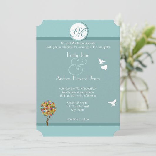 Bosbouwpatchwork Floral Fairy Tale Tree Kaart (Staand voorkant)