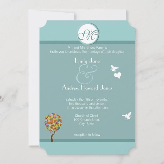 Bosbouwpatchwork Floral Fairy Tale Tree Kaart (Voorkant)