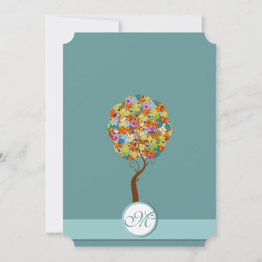 Bosbouwpatchwork Floral Fairy Tale Tree Kaart (Achterkant)