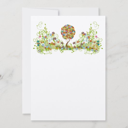 Bosbouwpatchwork Floral Fairy Tale Tree Kaart (Achterkant)