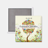 Bosbouwpatchwork Floral Fairy Tale Tree Magneet (Voorkant / Achterkant)