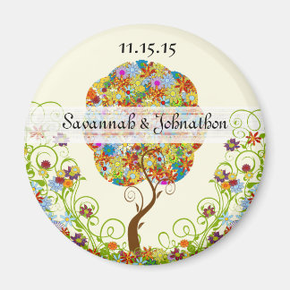 Bosbouwpatchwork Floral Fairy Tale Tree Magneet