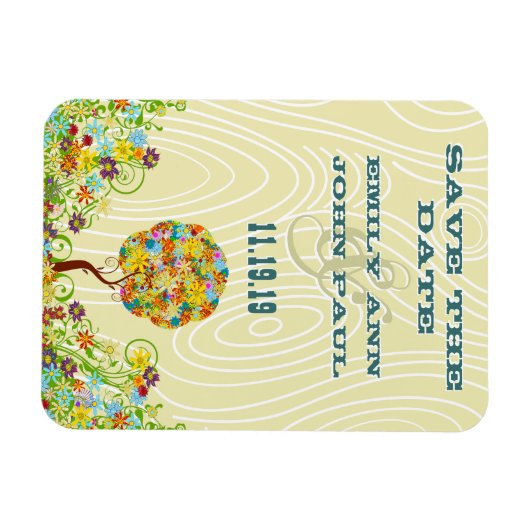 Bosbouwpatchwork Floral Fairy Tale Tree Magneet (Horizontaal)