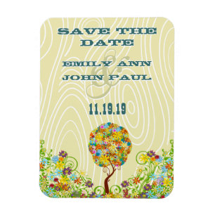 Bosbouwpatchwork Floral Fairy Tale Tree Magneet