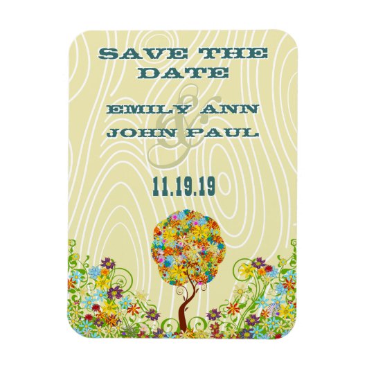 Bosbouwpatchwork Floral Fairy Tale Tree Magneet (Verticaal)