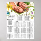 Bosbouwpatchwork Floral Fairy Tale Tree Poster (Voorkant)