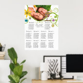 Bosbouwpatchwork Floral Fairy Tale Tree Poster (Thuiskantoor)