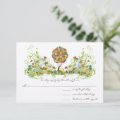 Bosbouwpatchwork Floral Fairy Tale Tree RSVP Kaartje (Staand voorkant)