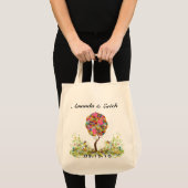 Bosbouwpatchwork Floral Fairy Tale Tree Tote Bag (Voorkant (product))