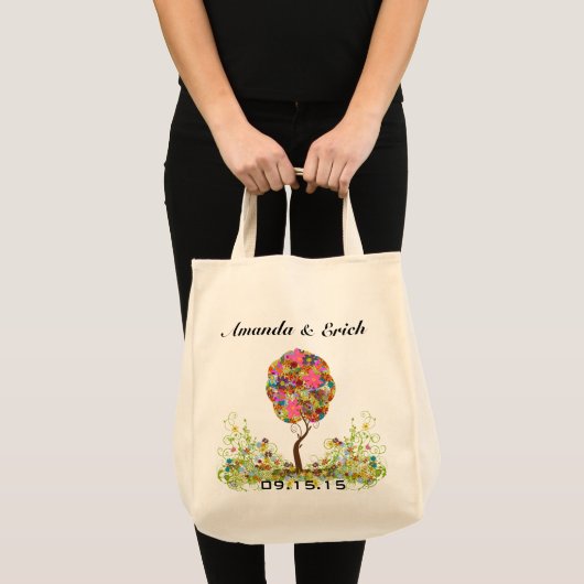 Bosbouwpatchwork Floral Fairy Tale Tree Tote Bag (Voorkant (product))
