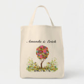 Bosbouwpatchwork Floral Fairy Tale Tree Tote Bag (Voorkant)