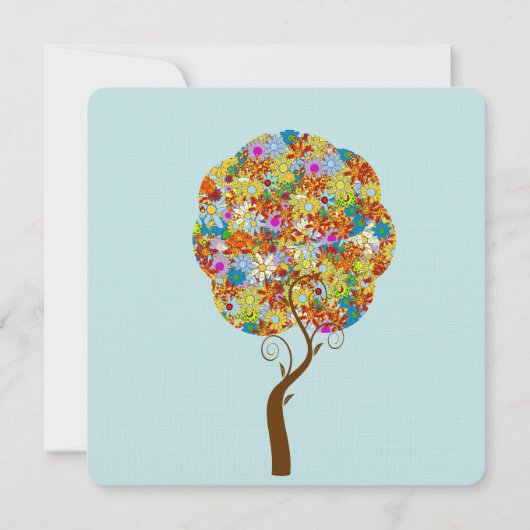 Bosbouwpatchwork Floral Fairytale boom Kaart (Achterkant)