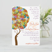 Bosbouwpatchwork Floral Fairytale boom Kaart (Staand voorkant)