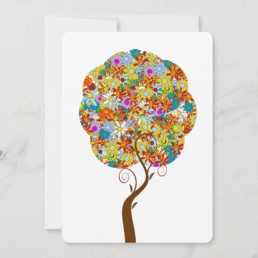 Bosbouwpatchwork Floral Fairytale boom Kaart (Achterkant)