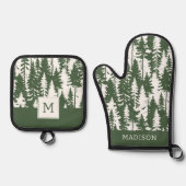 bosbouwpatroon ovenwant & pannenlap set (Voorkant)