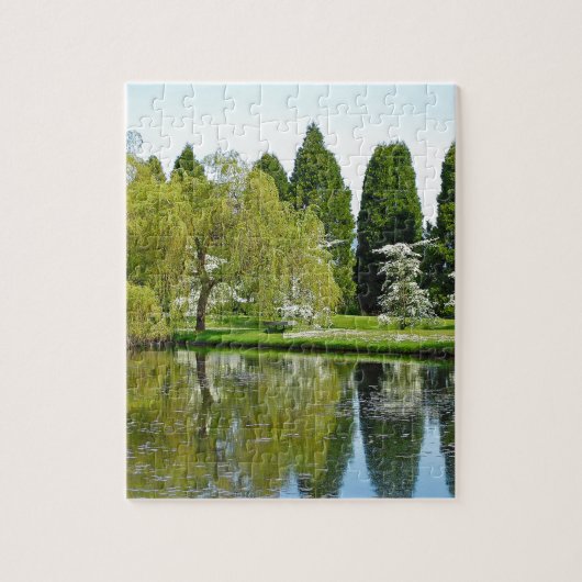 Bosbouwtuin en vijver legpuzzel (Verticaal)