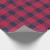 Bosbouwvacht, rood en blauw, met de hand getrokken cadeaupapier (Hoek)