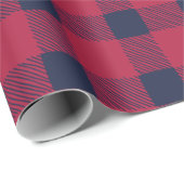 Bosbouwvacht, rood en blauw, met de hand getrokken cadeaupapier (Rol Hoek)