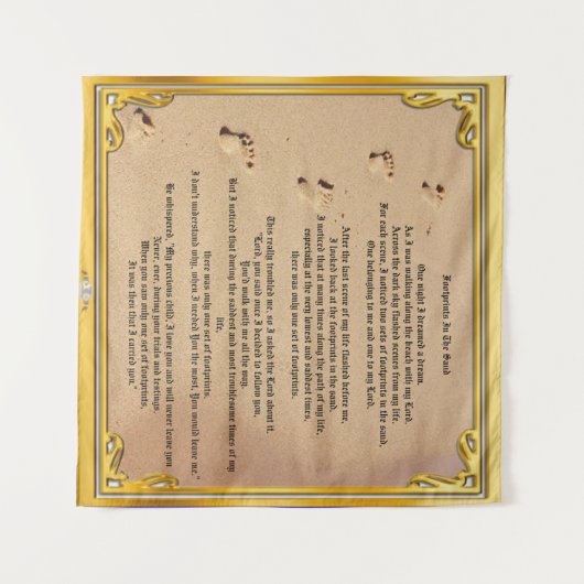 Bosbouwvoetafdrukken in de zand Sober Champions Wandkleed (Voorkant (horizontaal))