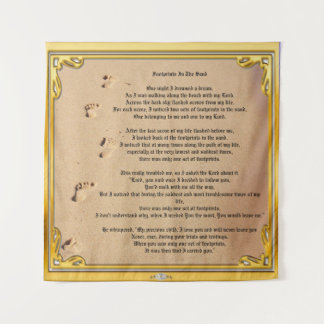 Bosbouwvoetafdrukken in de zand Sober Champions Wandkleed