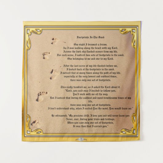 Bosbouwvoetafdrukken in de zand Sober Champions Wandkleed (Voorkant)