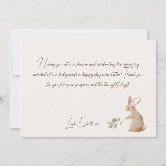 Bosbouwvriendelijke Baby shower Bedankkaart (Voorkant)