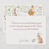 Bosbouwvriendelijke Baby shower Bedankkaart (Voorkant / Achterkant)