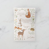 Bosbouwvriendelijke Baby shower Bedankkaart (Binnen)