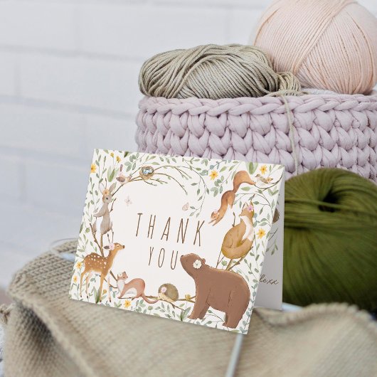 Bosbouwvriendelijke Baby shower Bedankkaart