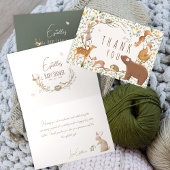 Bosbouwvriendelijke Baby shower Bedankkaart
