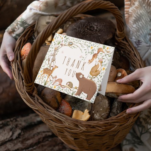 Bosbouwvriendelijke Baby shower Bedankkaart