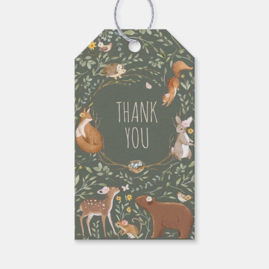 Bosbouwvriendelijke Baby shower Cadeaulabel (Voorkant)