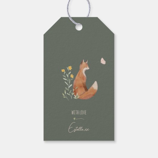 Bosbouwvriendelijke Baby shower Cadeaulabel (Achterkant)