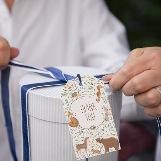 Bosbouwvriendelijke Baby shower Cadeaulabel