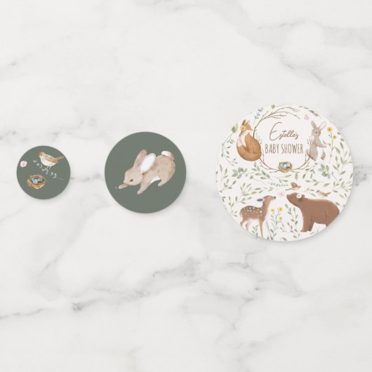 Bosbouwvriendelijke Baby shower Confetti (Achterkanten)