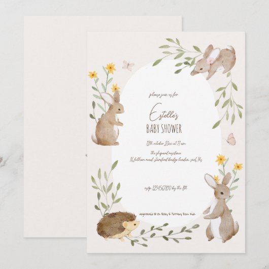 Bosbouwvriendelijke Baby shower Kaart (Voorkant / Achterkant)