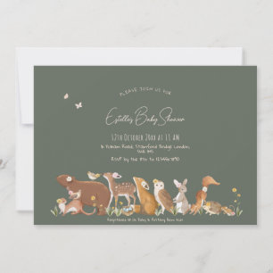 Bosbouwvriendelijke Baby shower Kaart