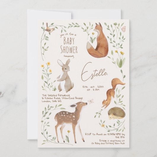 Bosbouwvriendelijke Baby shower Kaart (Voorkant)