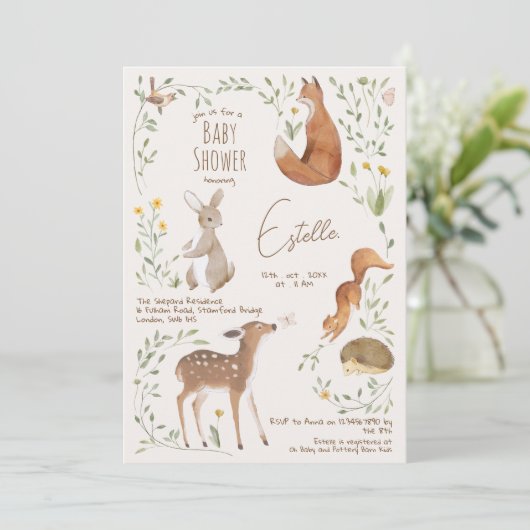 Bosbouwvriendelijke Baby shower Kaart (Staand voorkant)