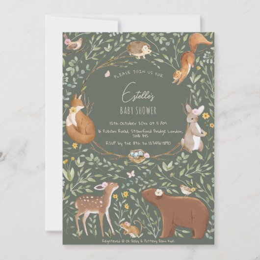 Bosbouwvriendelijke Baby shower Kaart (Voorkant)