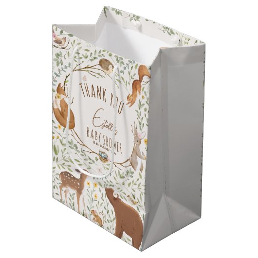 Bosbouwvriendelijke Baby shower Medium Cadeauzakje (Voorkant Gekanteld)