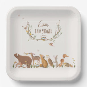 Bosbouwvriendelijke Baby shower Papieren Bordje