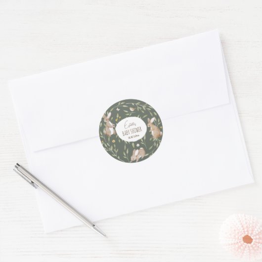 Bosbouwvriendelijke Baby shower Ronde Sticker (Envelop)