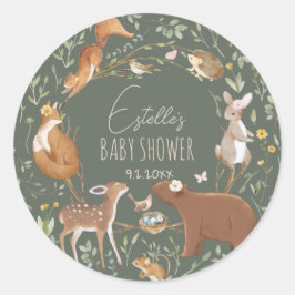 Bosbouwvriendelijke Baby shower Ronde Sticker