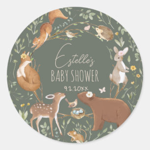 Bosbouwvriendelijke Baby shower Ronde Sticker