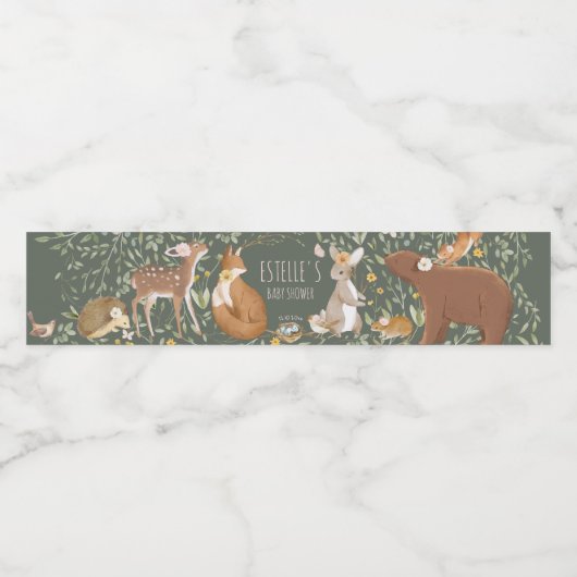 Bosbouwvriendelijke Baby shower Waterfles Etiket (Enkel label)