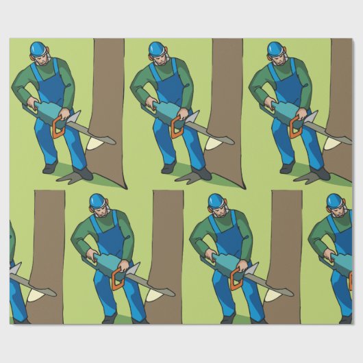 Bosbouwwerkers Cadeaupapier (Vlak)