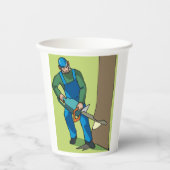 Bosbouwwerkers Papieren Bekers (Voorkant)