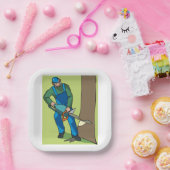 Bosbouwwerkers Papieren Bordje (Feest)